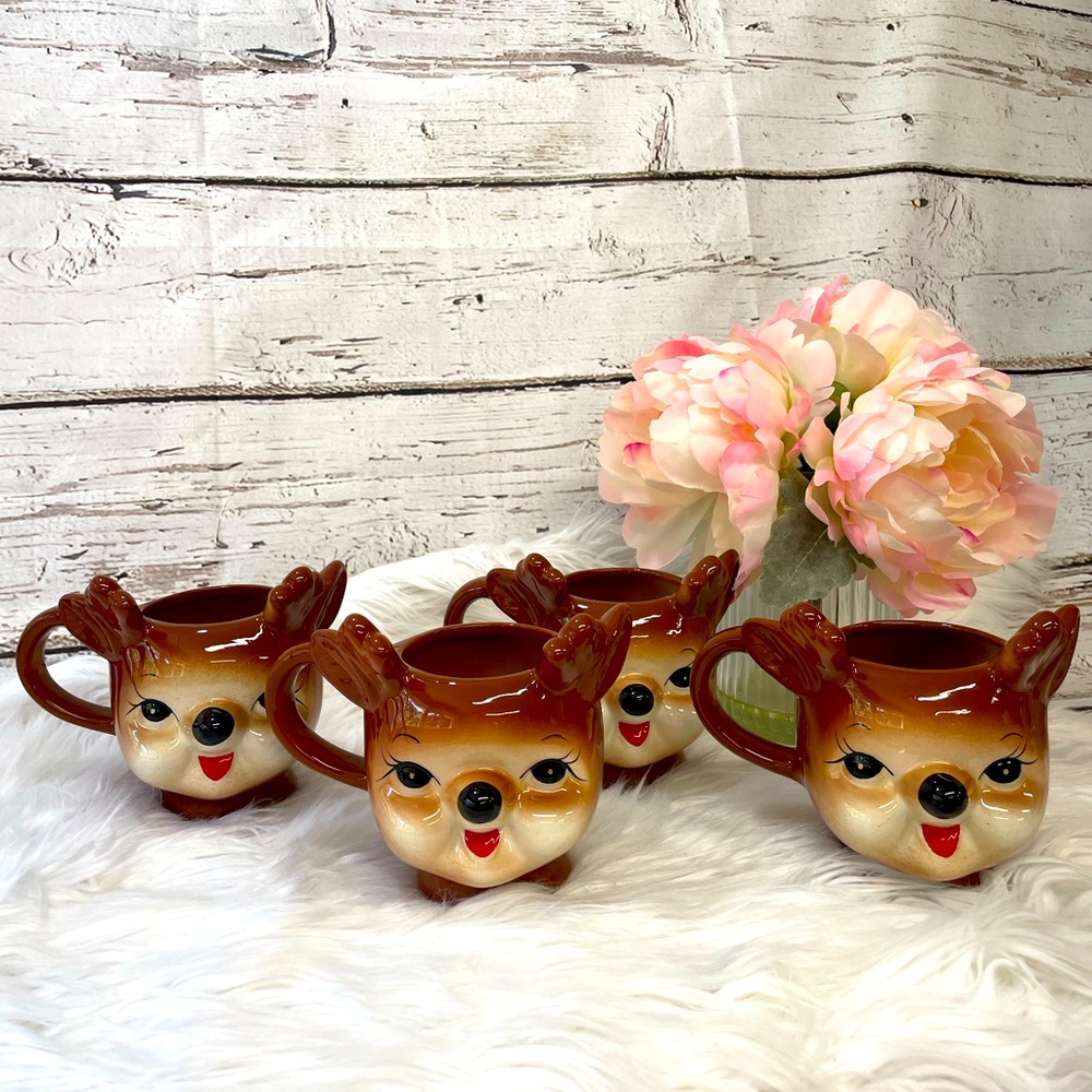 Reindeer mugs set of 4 NWOT